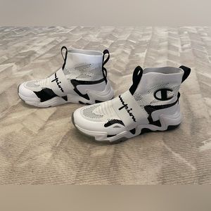 Champions, MELOSO RALLY PRO BIG KIDS' SNEAKERS, Size 6.5. White/Black